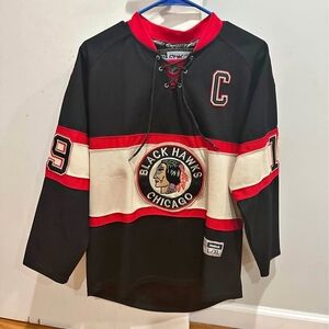 Black and Red Chicago Blackhawks Jersey
